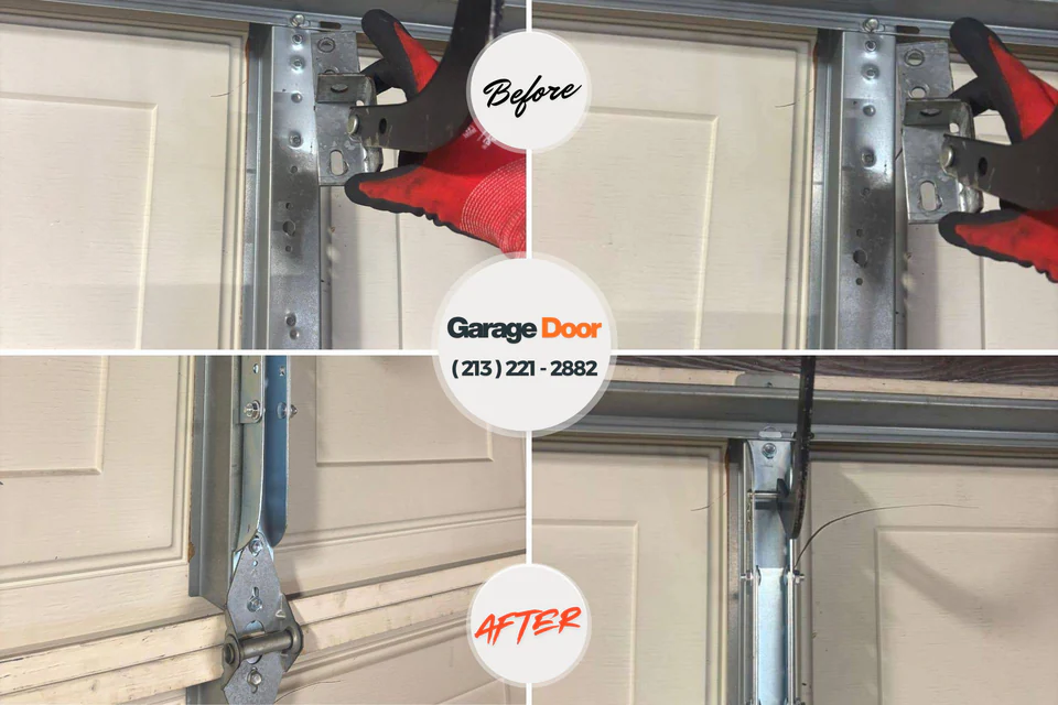 Before and after: garage door repair Bristol, TN